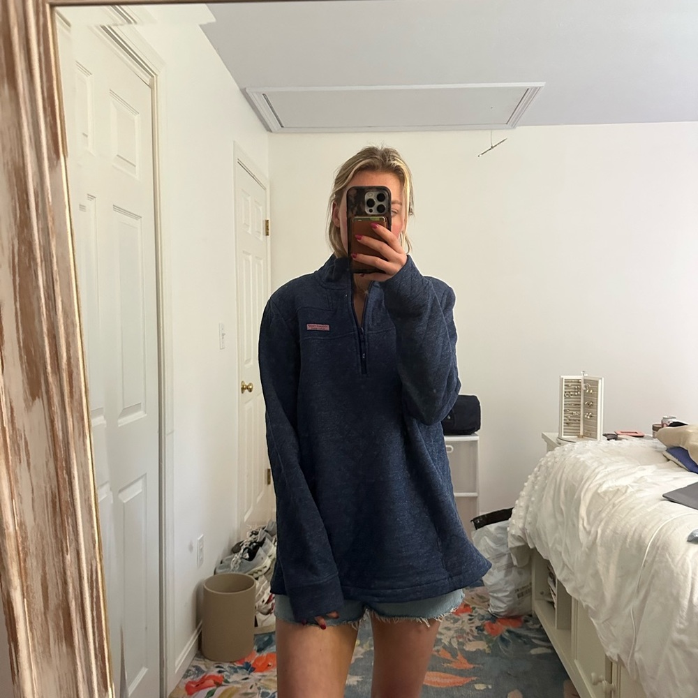 Vineyard Vines Blue Oversized Polo Sweatshirt